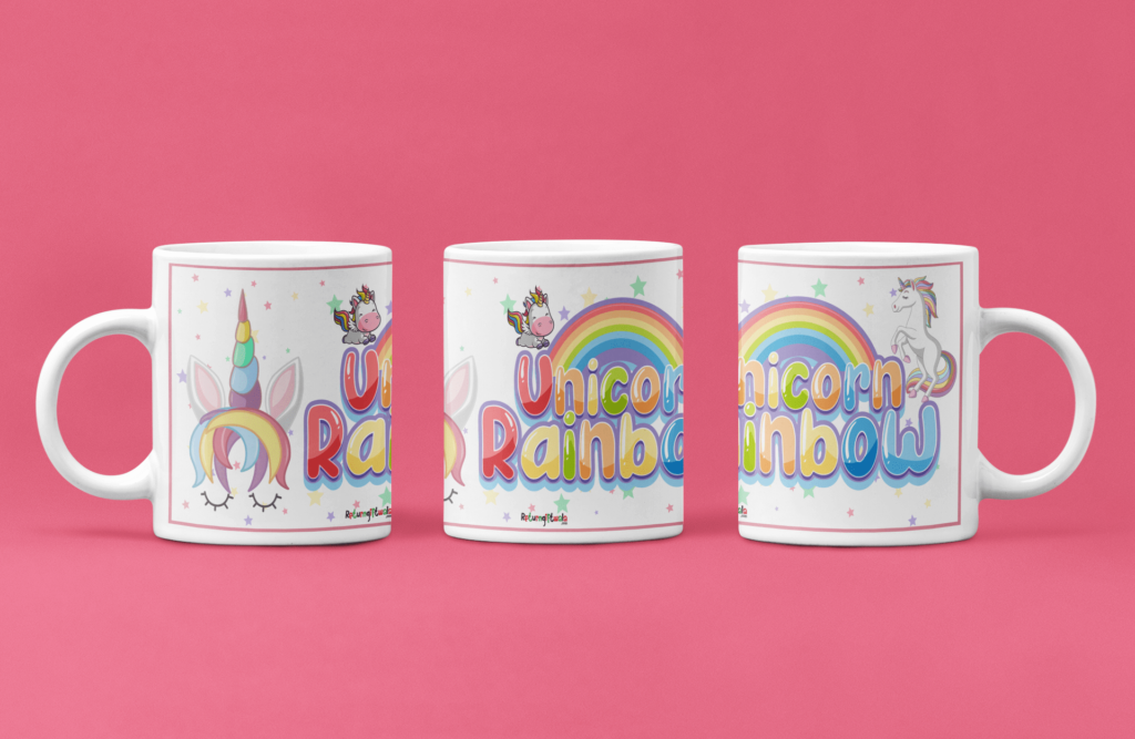 unicorn rainbow theme return gifts designer mug