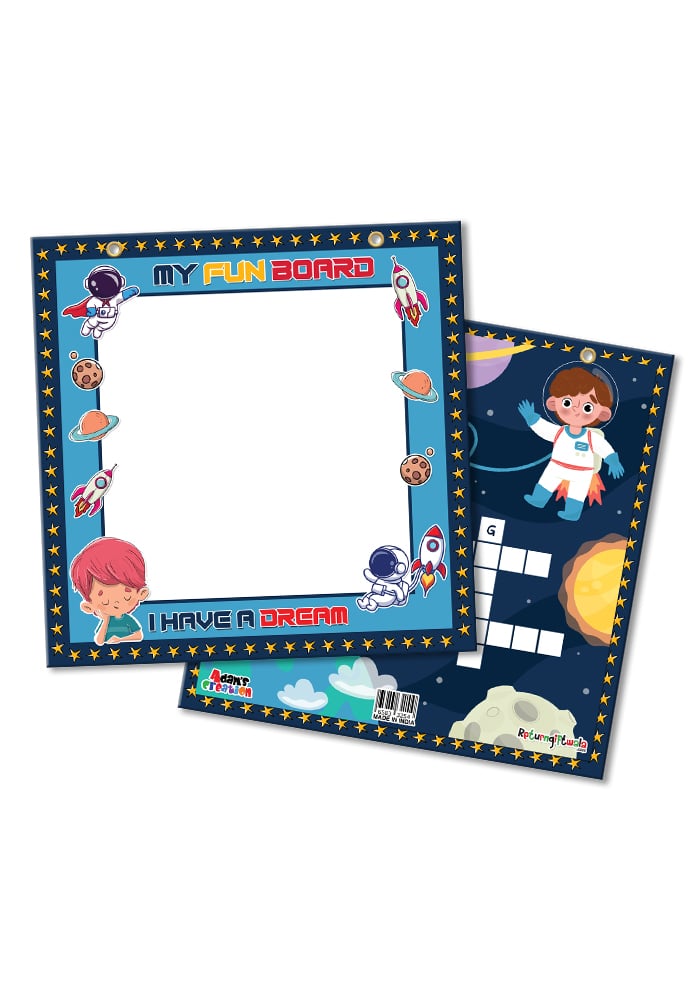 space theme 2 in 1 puzzle board