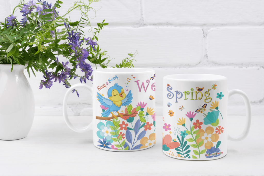 spring theme birthday party coffee mug for kids