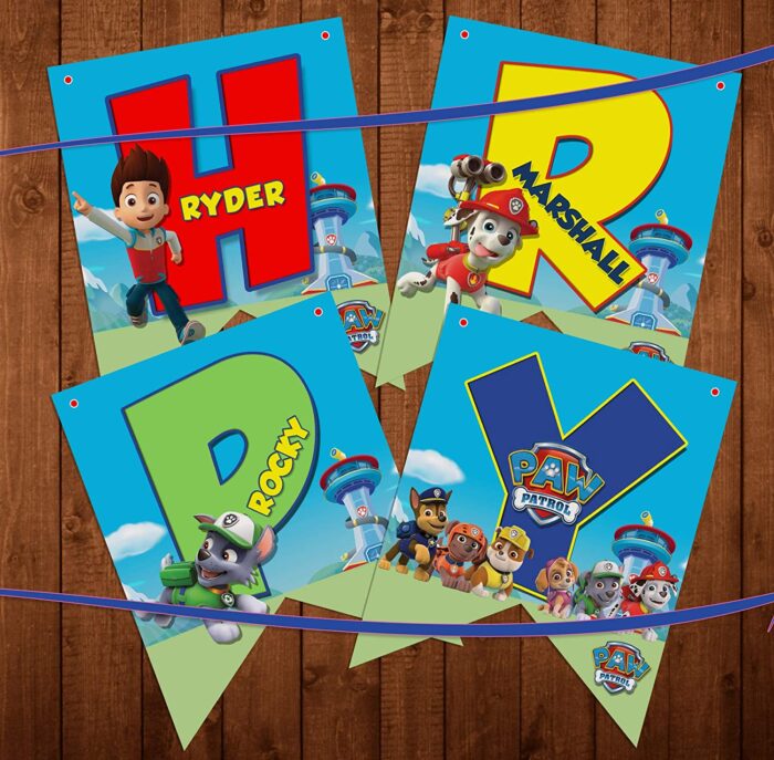 paw patrol birthday banner