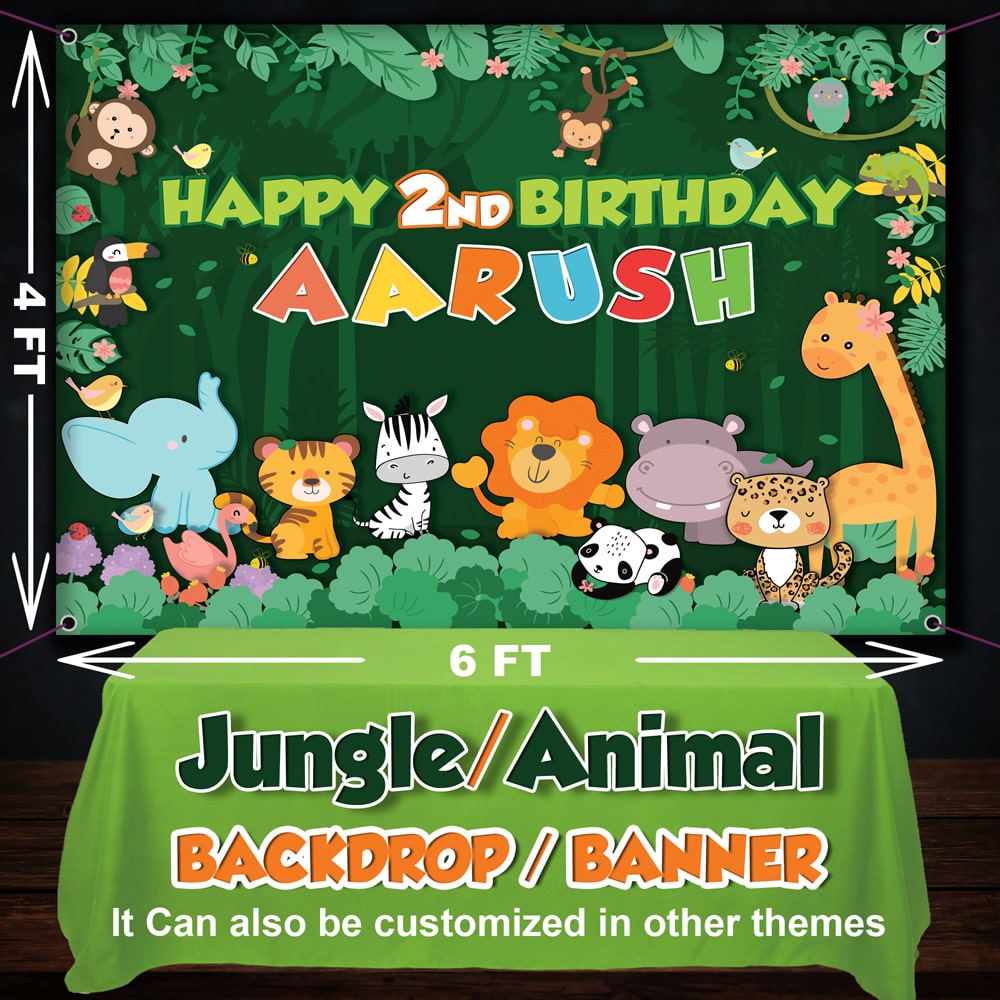 animal theme backdrop birthday
