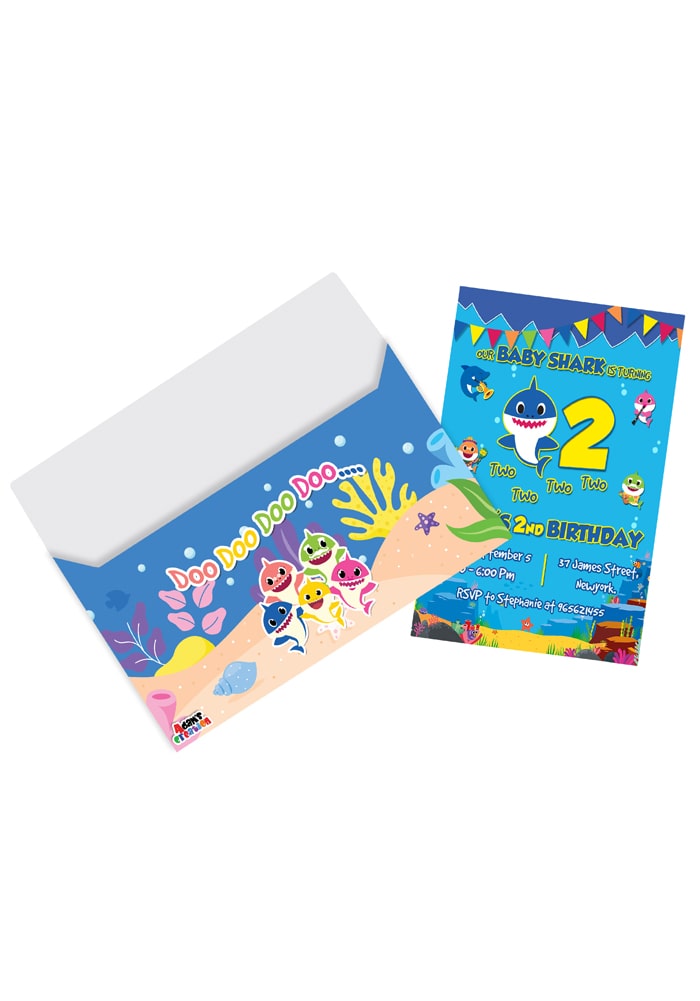 baby shark theme invitation