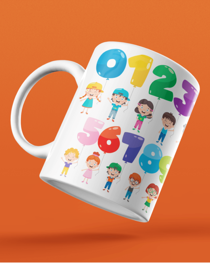 numbers threme coffee mug for kids