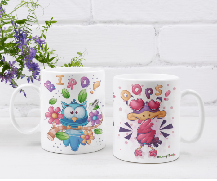 spring theme bird theme mug