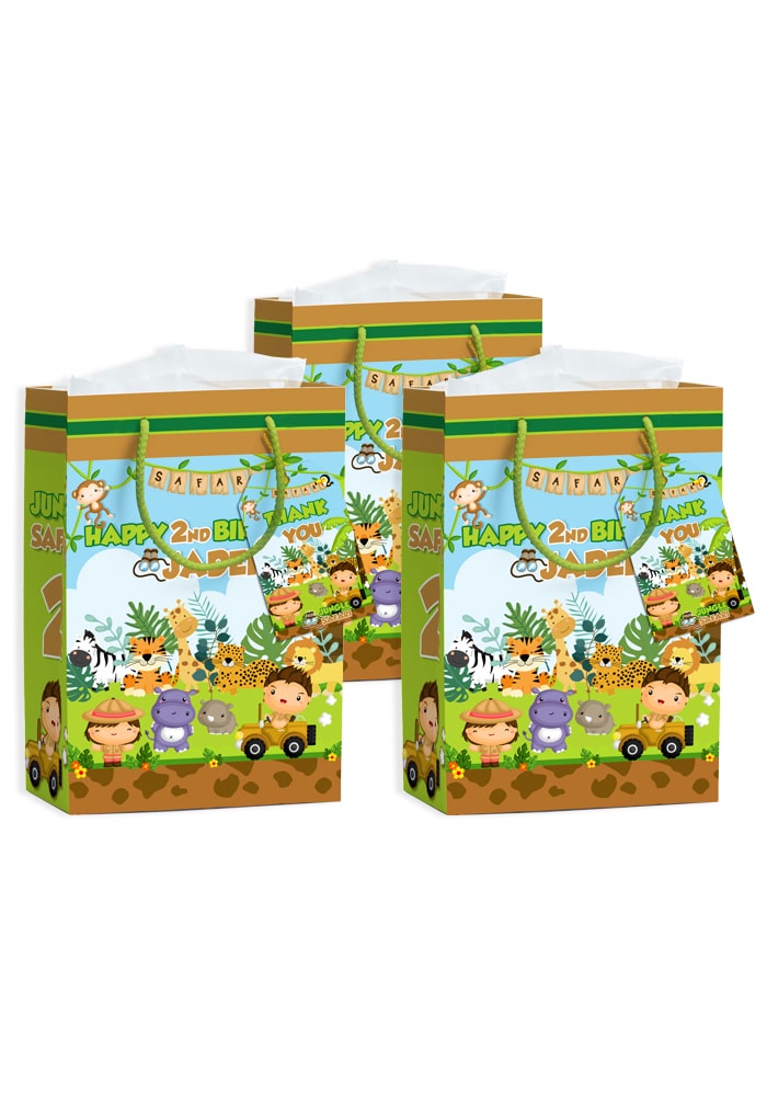 gift paper bags jungle safari theme