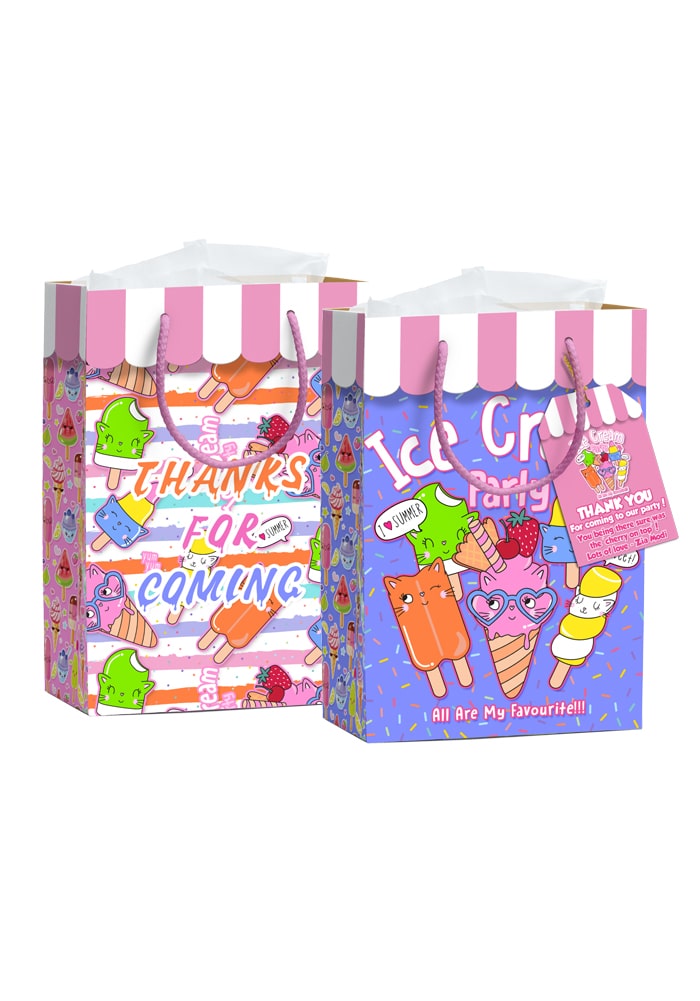 ice cream theme designer Paper bags for return gifts for kids