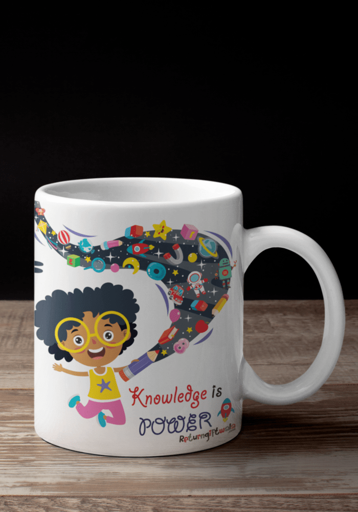 knowledge is power theme boys designer mug for kids-7