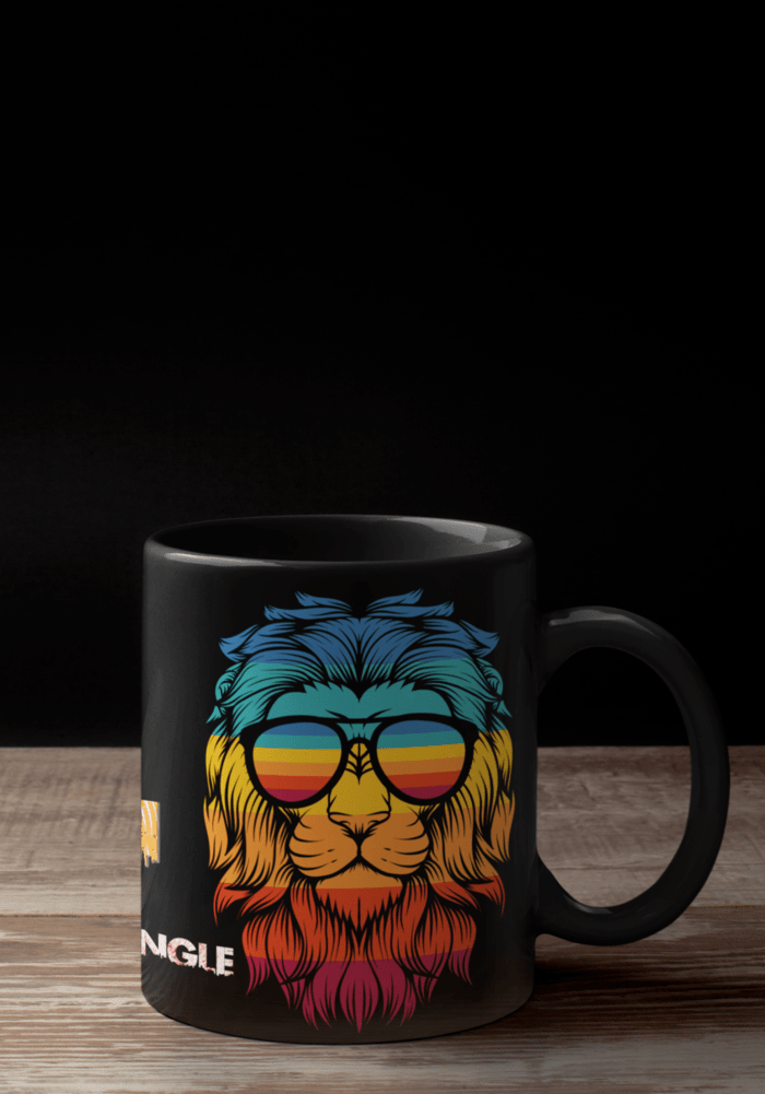 lion theme mug black-min
