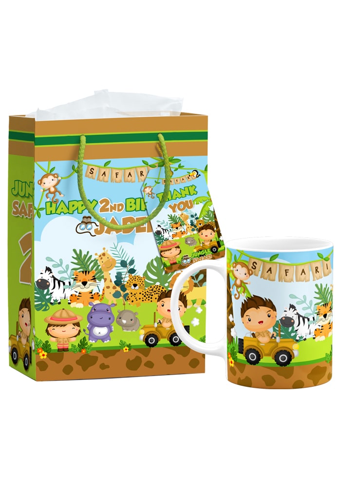 safari theme jungle theme mug and paper bags