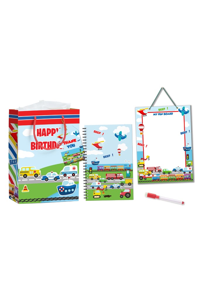 vehicle theme diary gift set