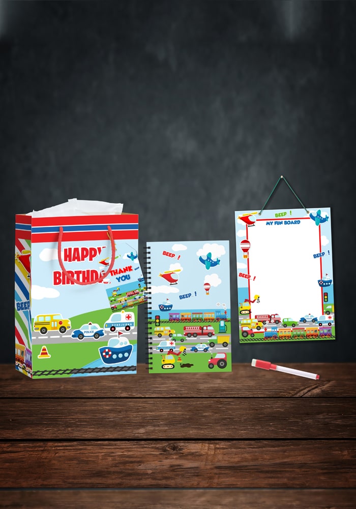 vehicle theme kids return gifts combo