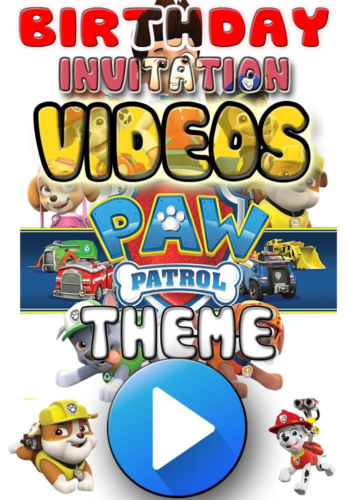 Paw Patrol Theme Party Invitation Video