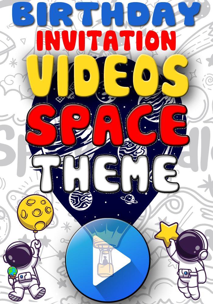 space theme party invitation video