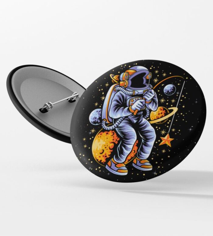 astronaut button badge