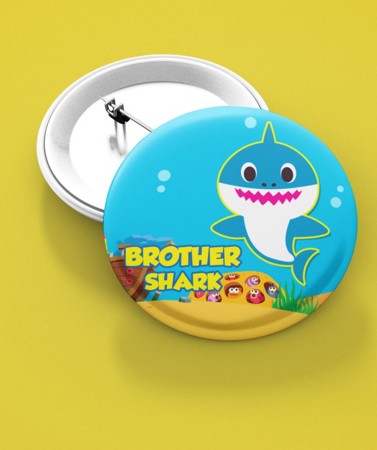 1 Baby Shark Theme Badges For Party|Customize with Name|SALE 1 Baby Shark Theme Badges For Party|Customize with Name|SALE