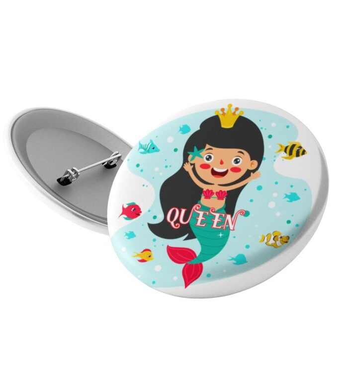 mermaid theme button pin