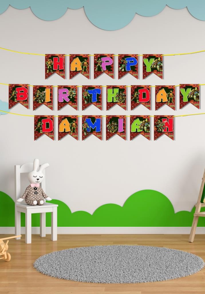 ninja turtle birthday banner for decoration