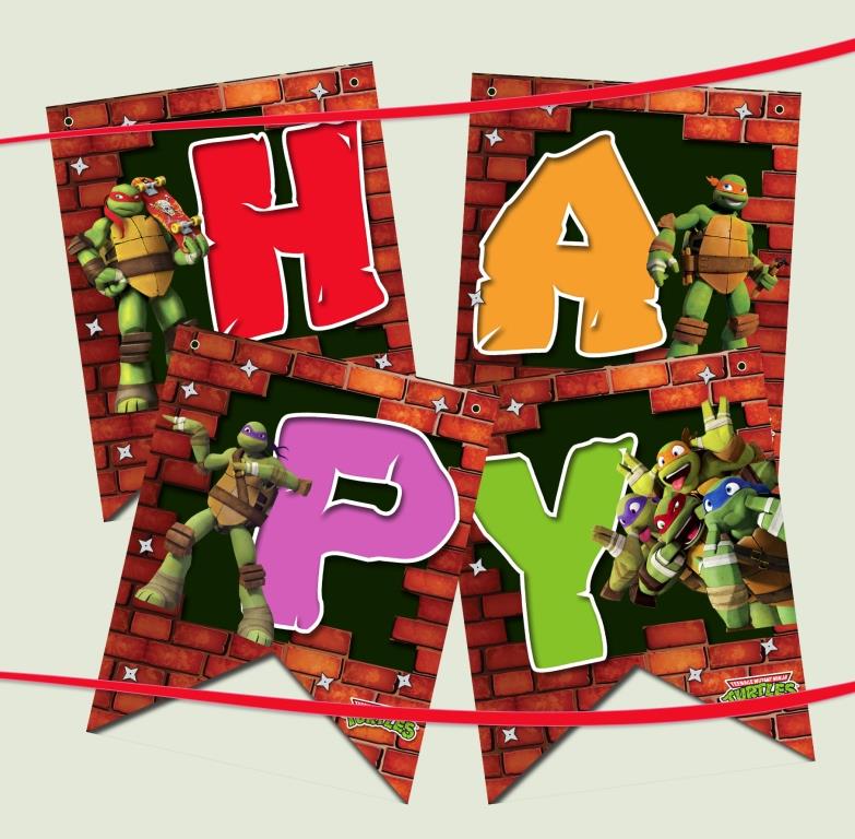 ninja turtle theme banner for decoration