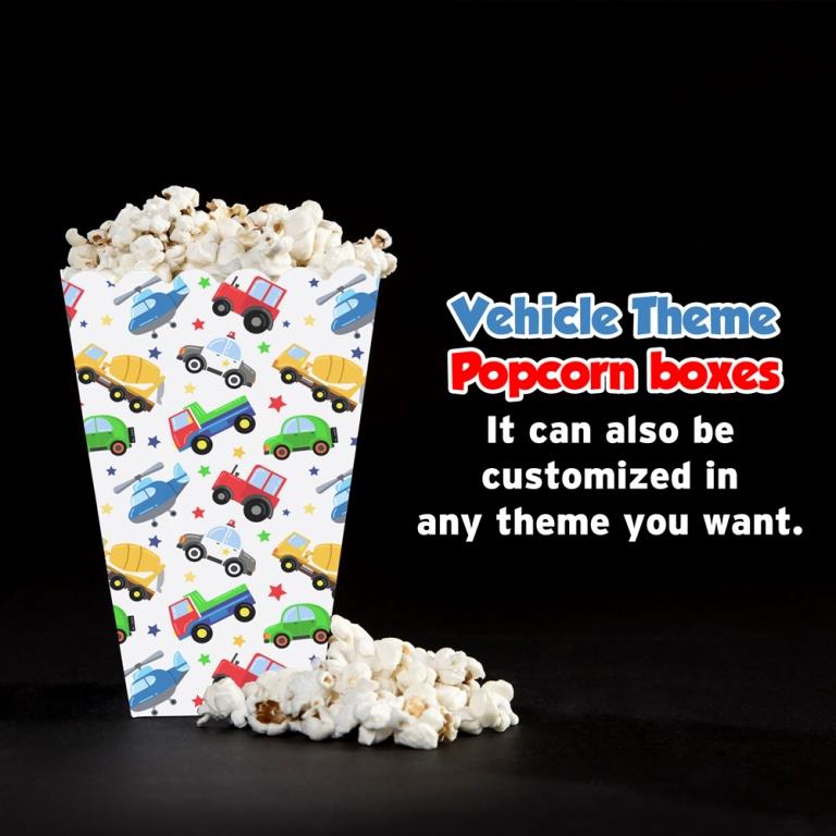 vehicle theme popcorn boxes for party