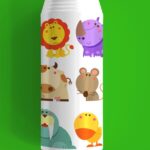 Animal print stainless steel water bottle