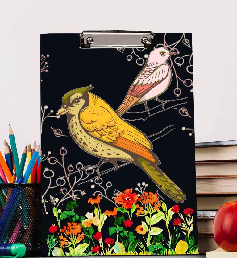 birds theme desginer clip board exam pad