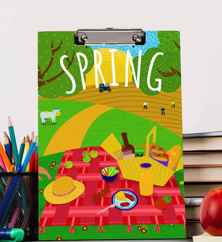 spring theme clip board exam board