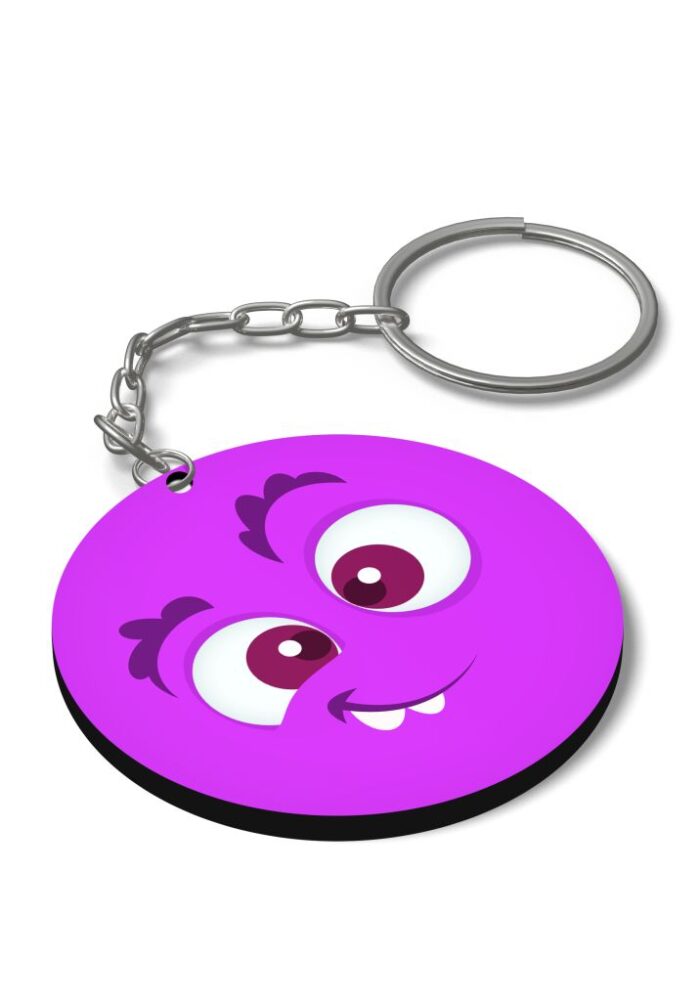 Monster theme Patterned Keyrings ,key chains for monster theme birthday party return gifts yellow purple (2)