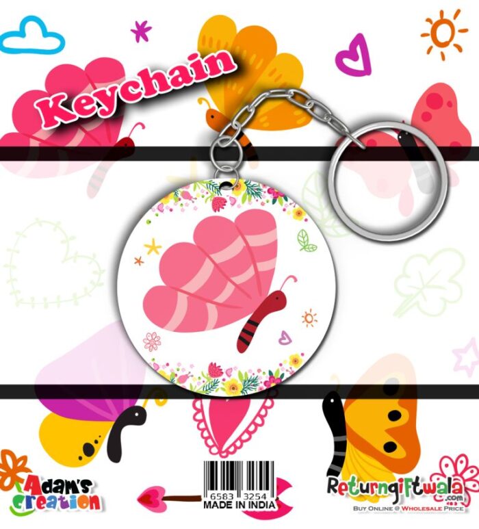butterfly kechains for birthday return gifts for kids pink