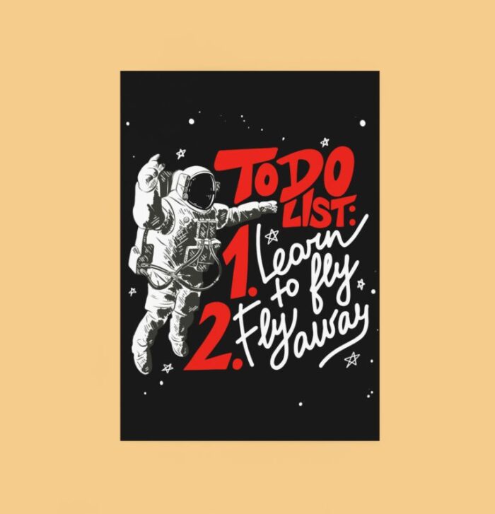 Space Theme To Do List Motivational Wall Poster