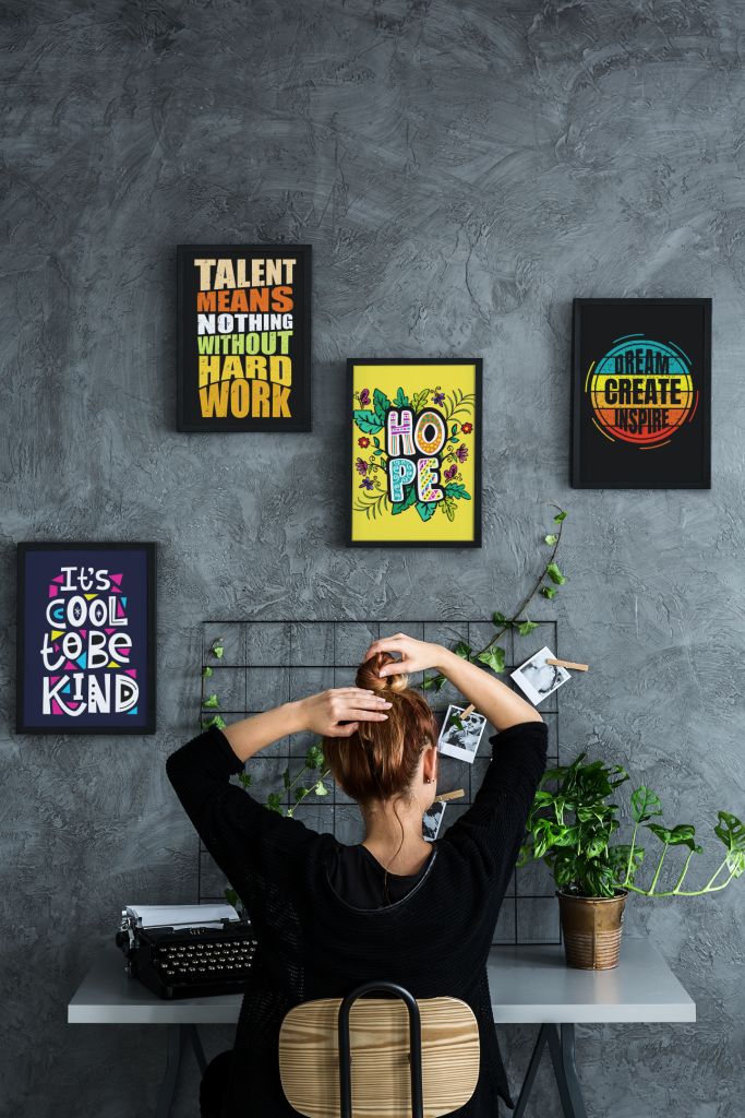 Talent Means nothing without hard work wooden frame wall poster sticker motivational quotes