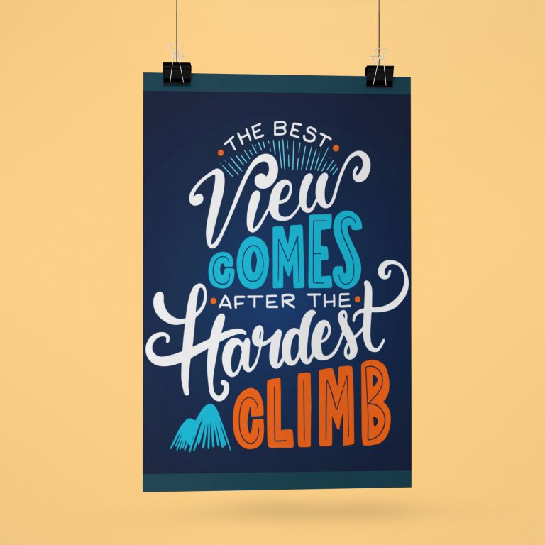 Climbers Motivational Wall Poster