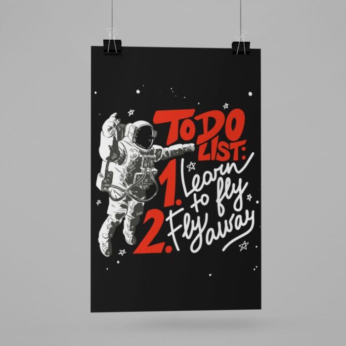 Space Theme To Do List Motivational Wall Poster