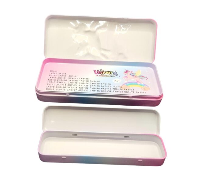 unicorn metal pencil box for school