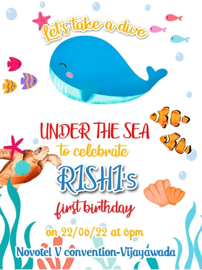 under the sea theme birthday invites