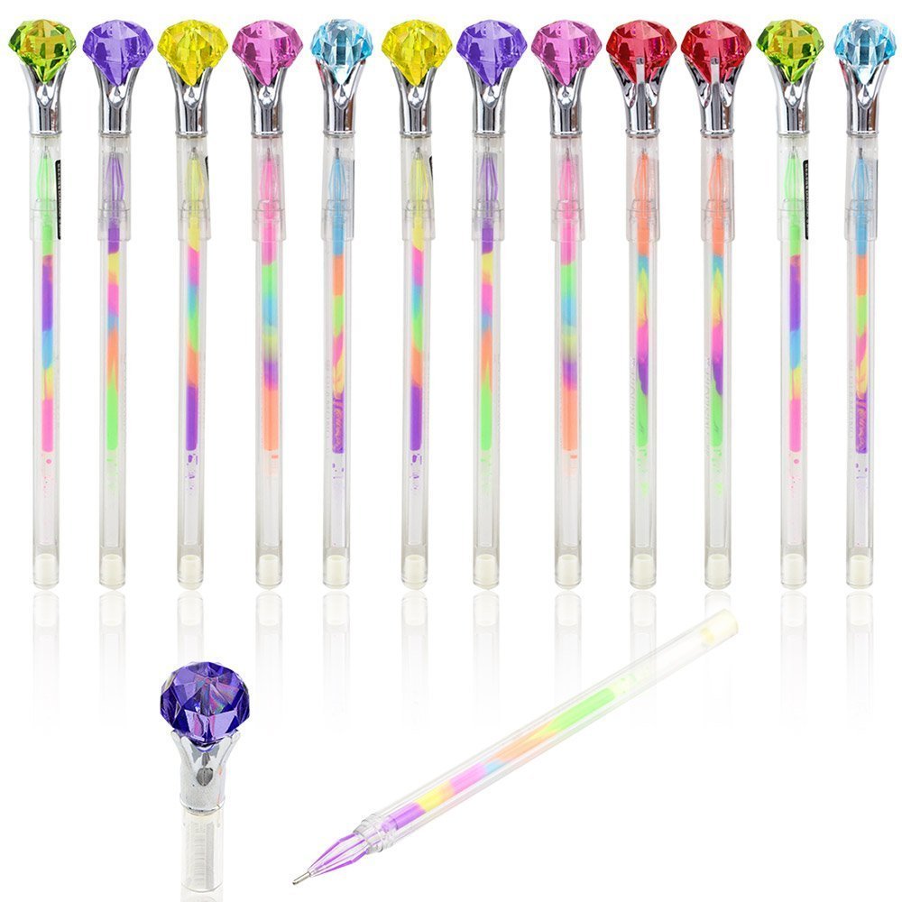 diamond shape colorful pen for return gifts for kids