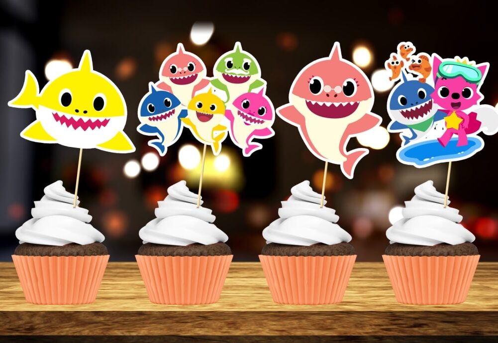 Baby shark theme Cup cake Toppers