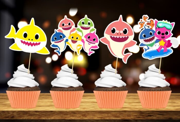 Baby shark theme Cup cake Toppers