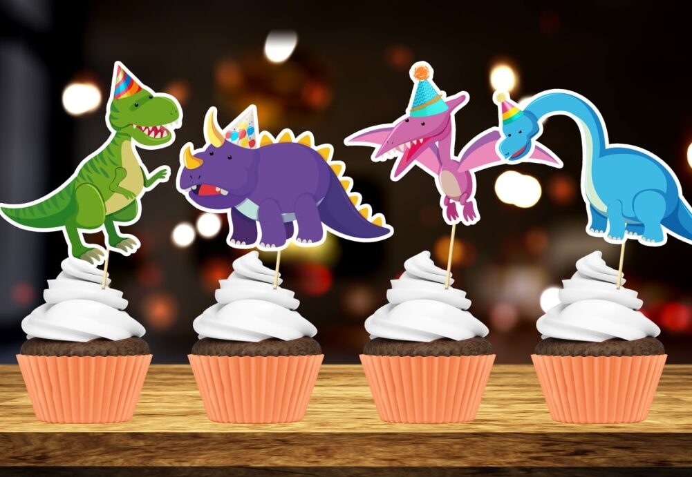 Dinosaur theme Cup cake Toppers
