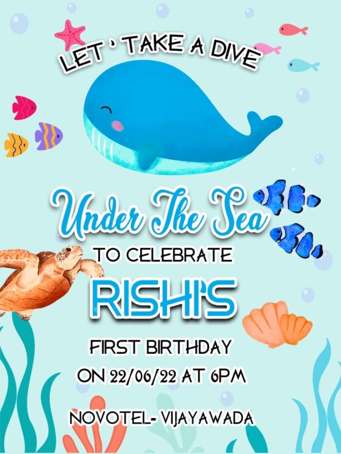 under the sea theme birthday invites