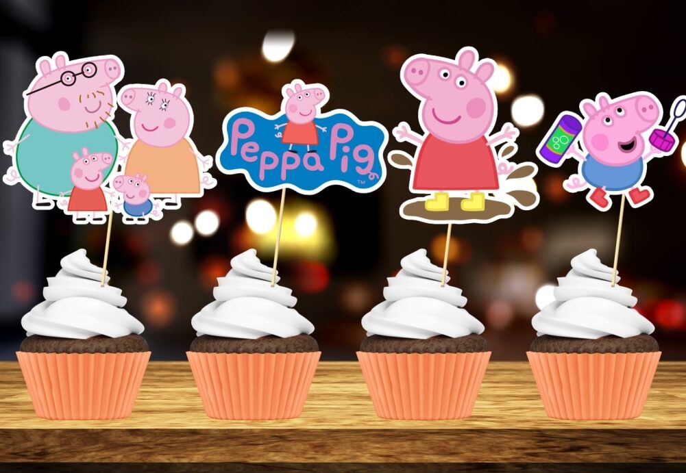 Peppa Pig theme Cup cake Toppers