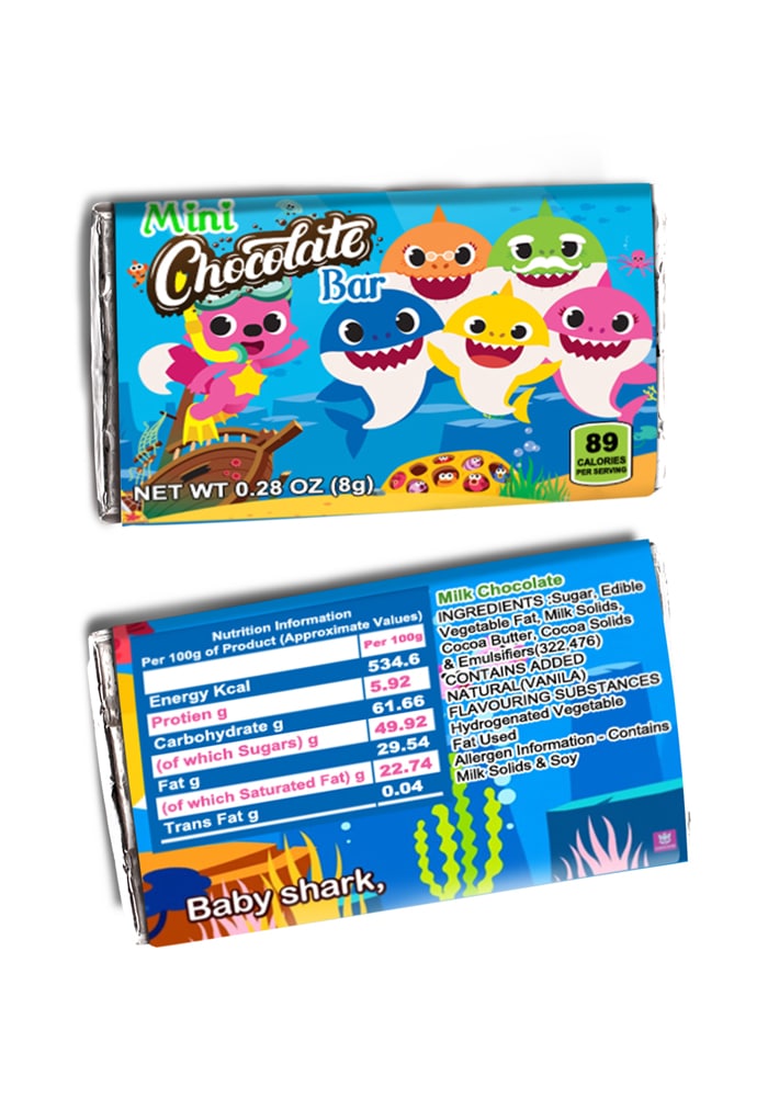 Baby Shark theme based chocolates for birthday