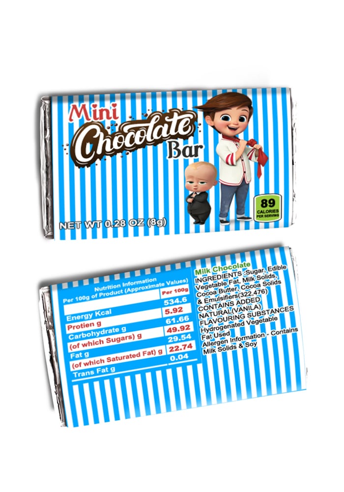 Boss Baby theme based chocolates for birthday