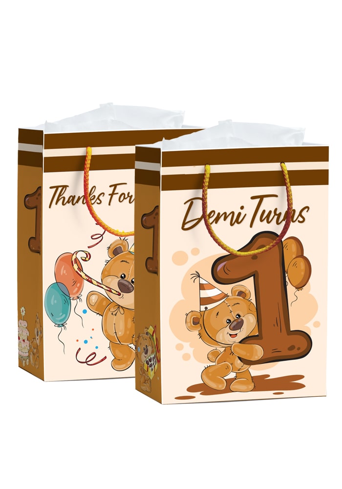 Teddy Bear Theme Paper Bags for Birthday Party