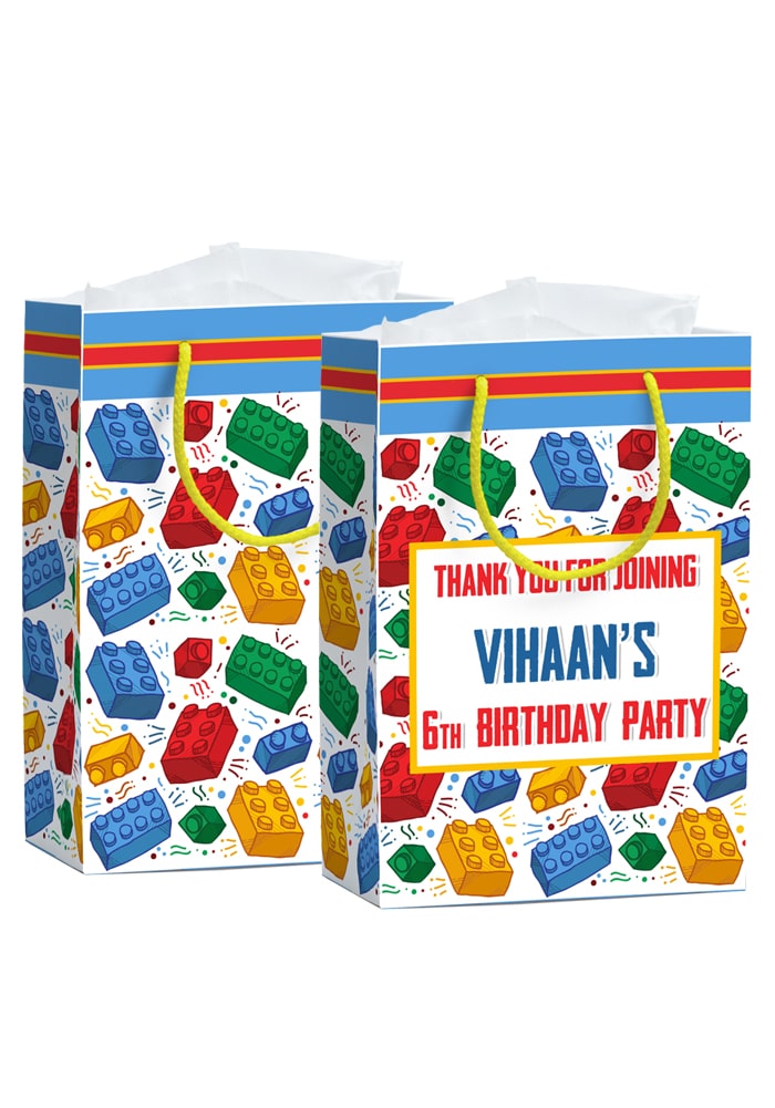 Blocks or Lego Theme Paper Gift Bags