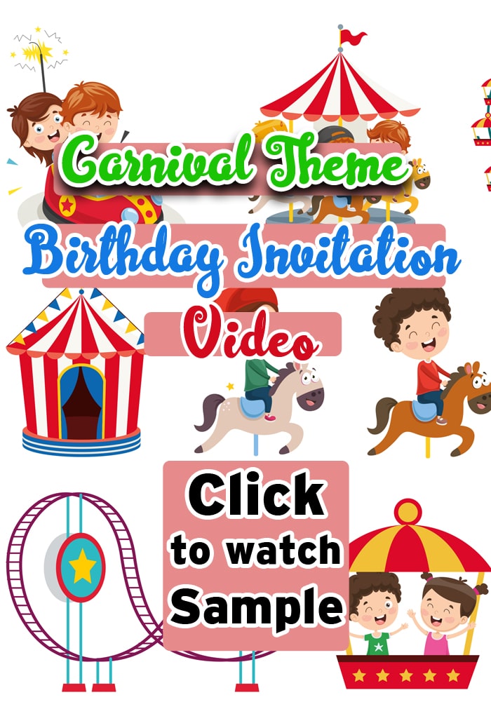 Carnival Theme Birthday Invitation Video