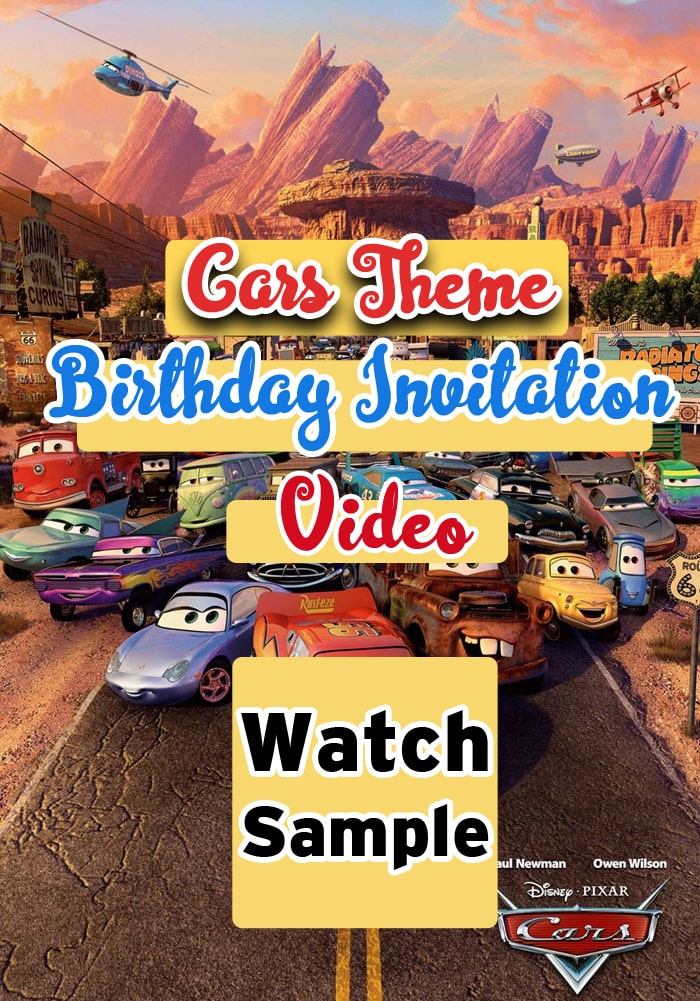 Cars theme Birthday Invitation Video
