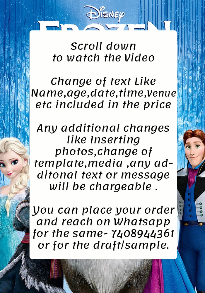 Frozen theme Birthday Invitation Video