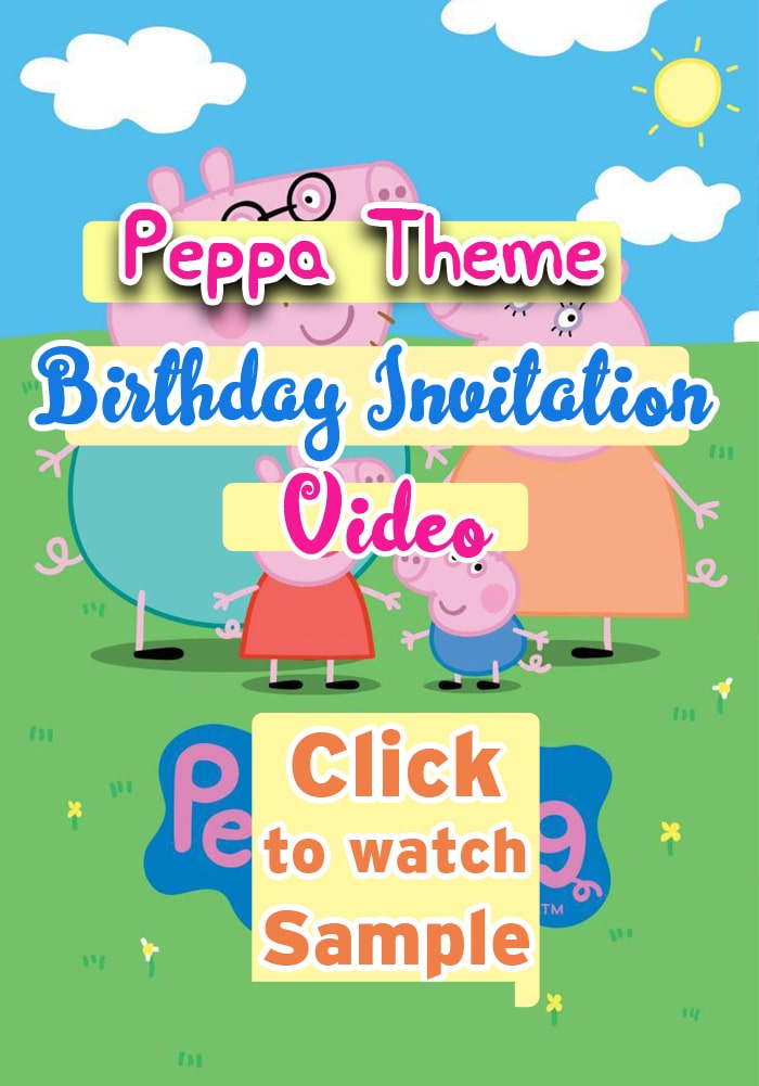 Peppa pig theme Birthday Invitation Video