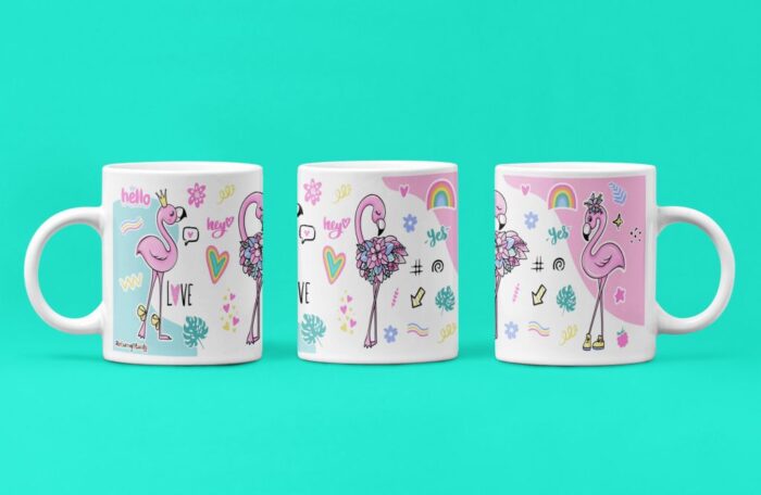 flamingo theme mug for return gifts