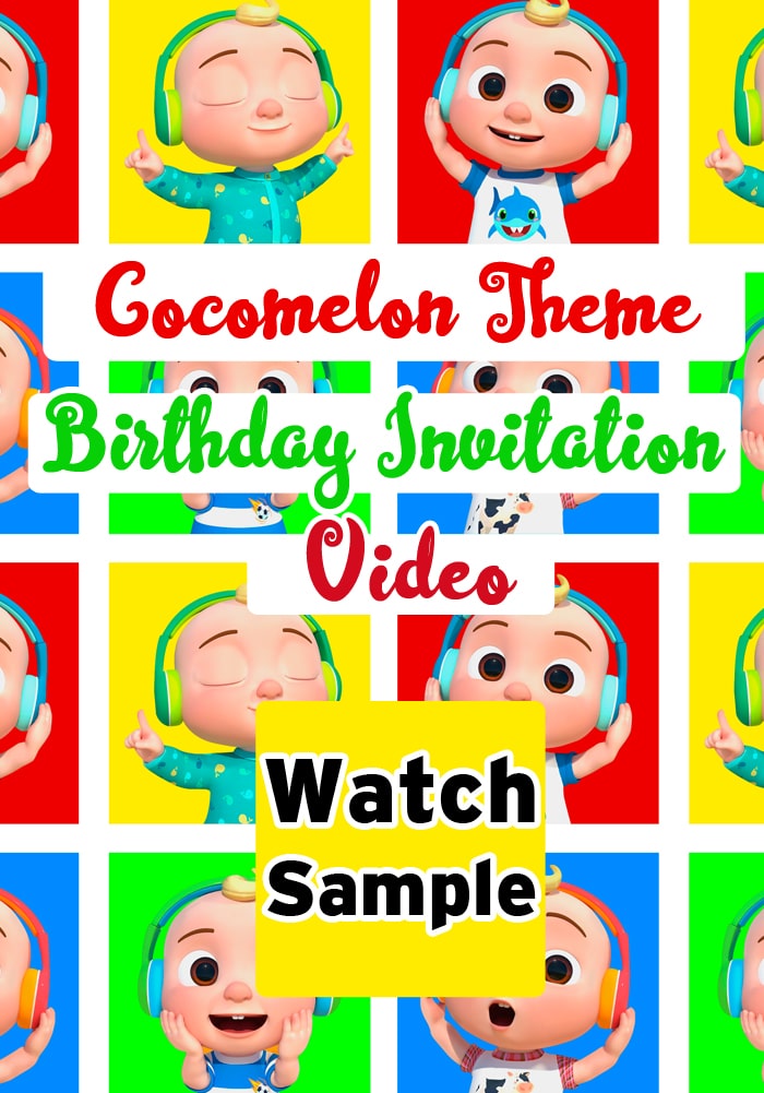 Cocomelon theme Birthday Invitation Video